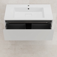 Style Line Тумба под раковину Лима 90 Plus подвесная эмаль белая матовая – фотография-7